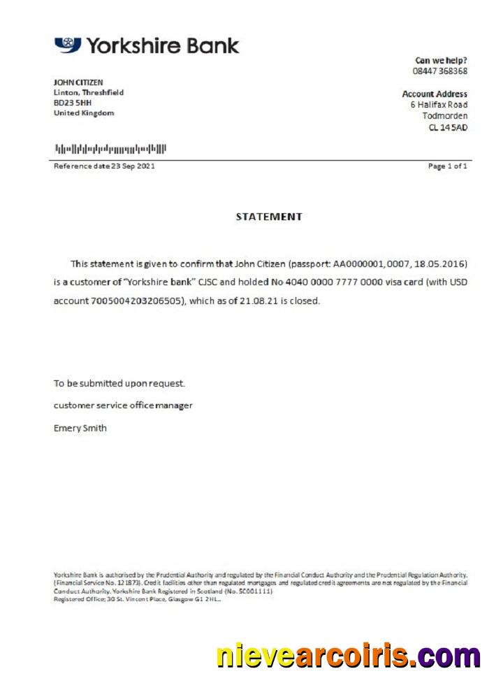 United Kingdom Yorkshire bank closure reference